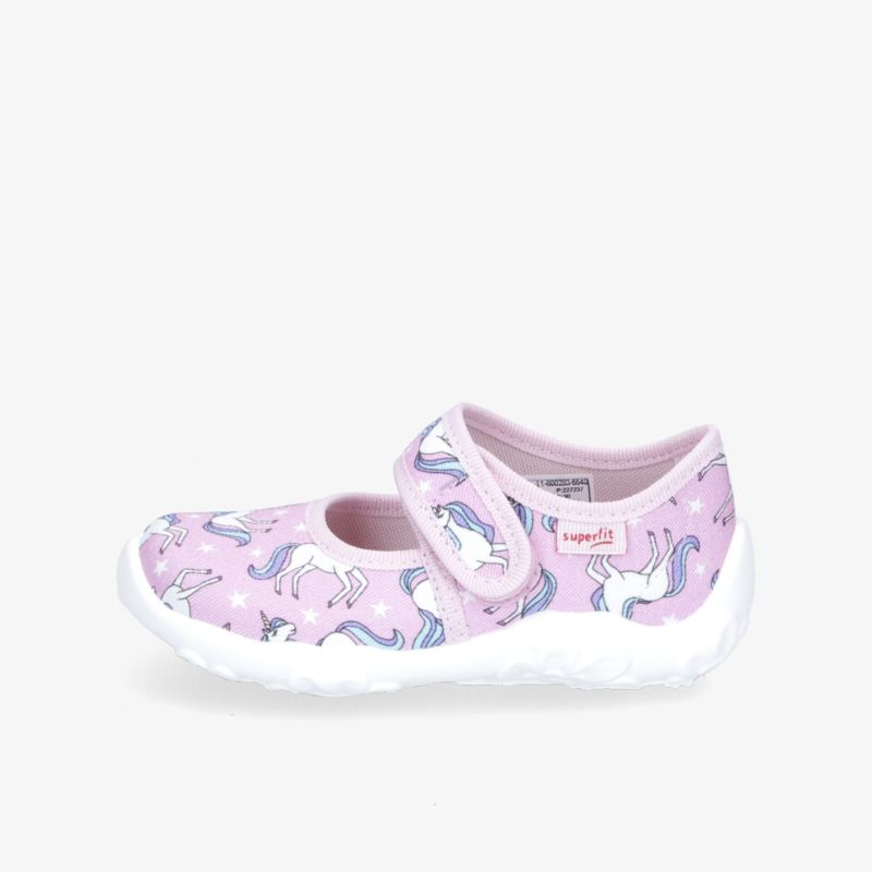 Bequeme Kinderschuhe im Einhorn-Design mit rutschfester Sohle und praktischem Klettverschluss.