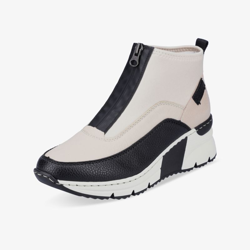 Sportlicher bequemer Schuh mit hochwertigem Material und praktischem Reißverschluss, profilierte robuste Sohle