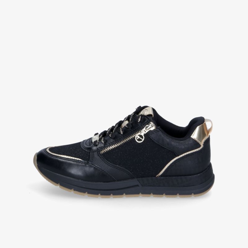 Moderner, bequemer Sneaker mit seitlichem Reißverschluss und rutschfester Sohle in klarer Seitenansicht