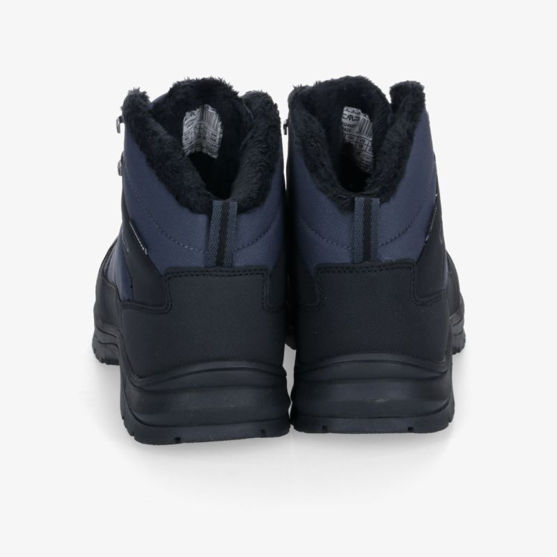 Robuste Winterstiefel mit warmem Innenfutter und rutschfester Sohle in stabiler Rückansicht