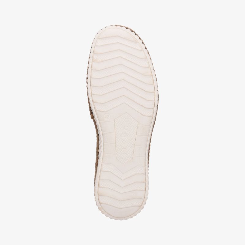 Weiße Sohle mit rutschfestem Profil für zuverlässigen Grip und langlebige Nutzung.