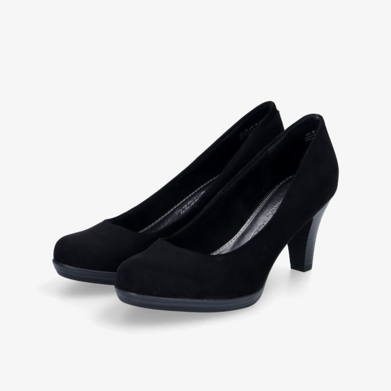 Elegante schwarze Schuhe mit mittelhohem Absatz, ideal für formelle Anlässe und stilvolle Momente.
