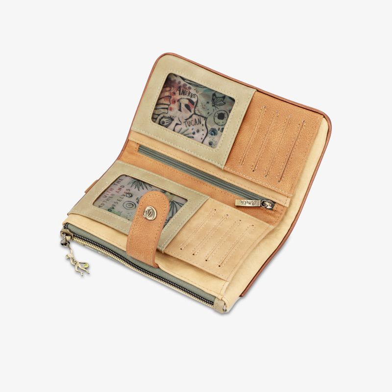 Stylische Geldbörse in Lederoptik mit zahlreichen Fächern für Karten und Geld