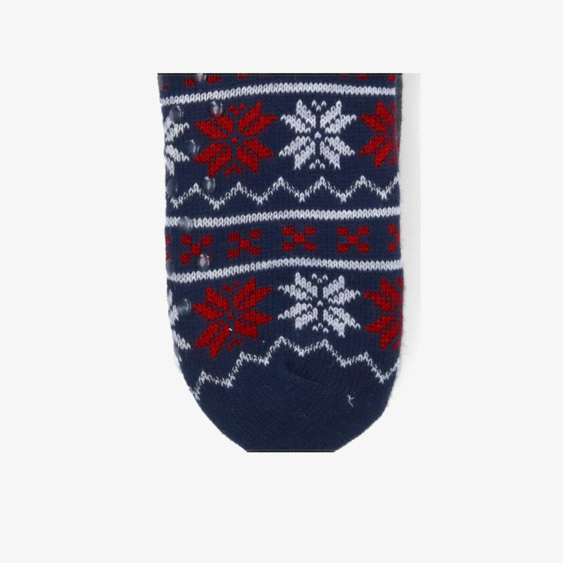 Warme Socken mit weichem, gemustertem Material in Marineblau, Rot und Weiß, komfortabel und elastisch