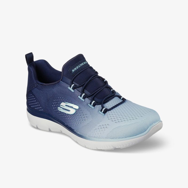 Leichter und atmungsaktiver Sportschuh in Blau und Weiß mit flexiblem Material und rutschfester Sohle