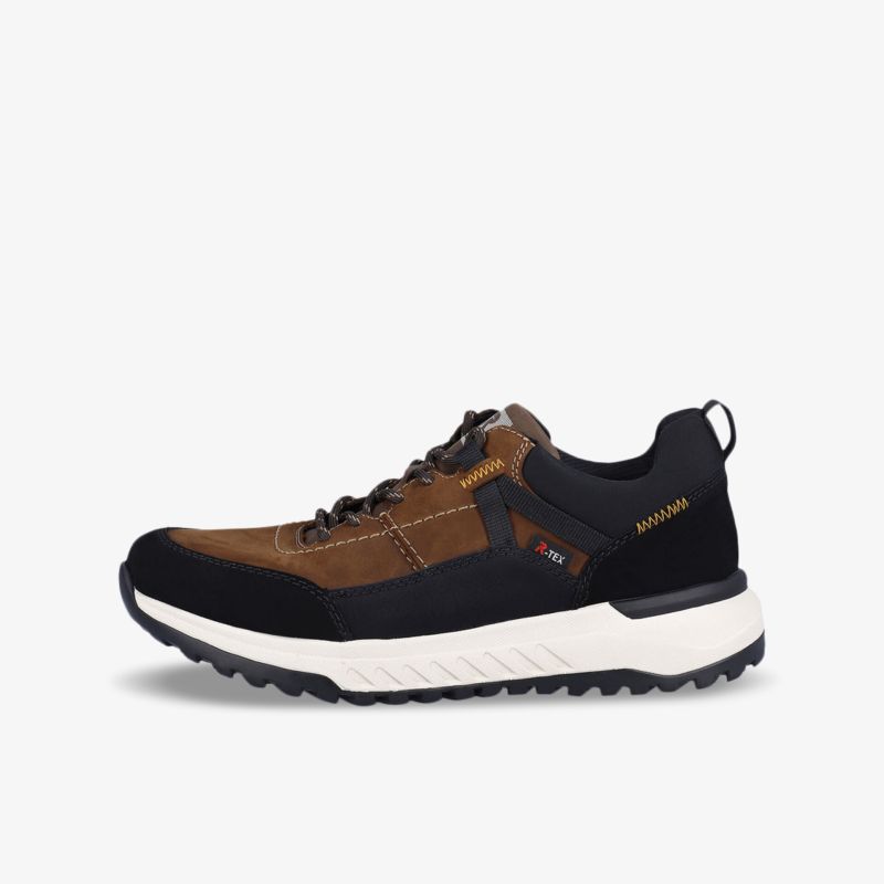 Moderner Sneaker mit braun-schwarzem Design und robuster Laufsohle für optimalen Tragekomfort im Alltag.