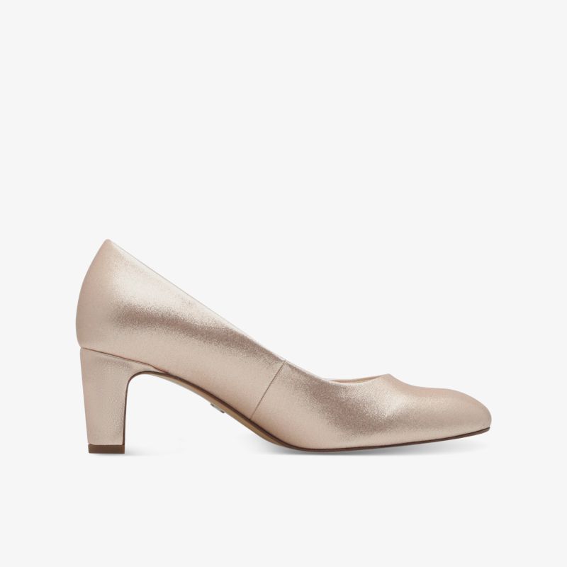 Eleganter beiger Pumps mit mittelhohem Absatz, komfortabel und hochwertig, zeitloses Design für vielseitigen Einsatz