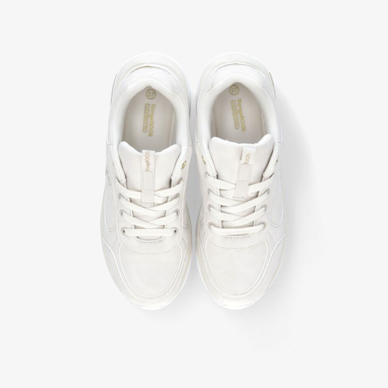 Bequeme weiße Sneakers mit moderner Silhouette und sportlichem Design für vielseitige Looks.