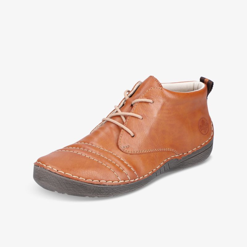 Brauner Lederschuh mit bequemer Schnürung und rutschfester Sohle, ideal für angenehmen Tragekomfort