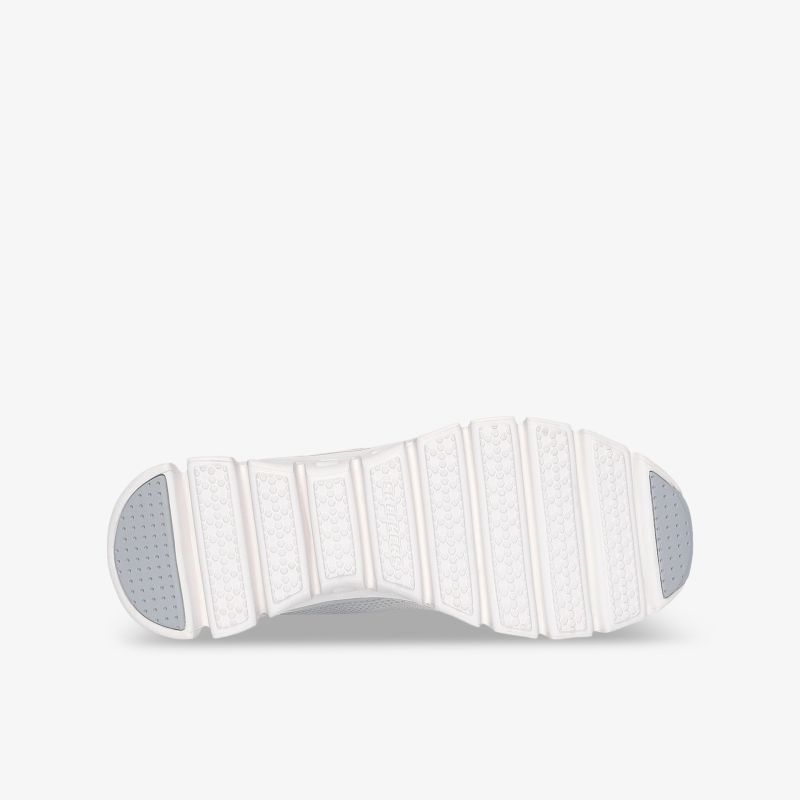 Weiße profilierte Schuhsohle mit rutschfestem Design, flexibel und langlebig für optimalen Tragekomfort