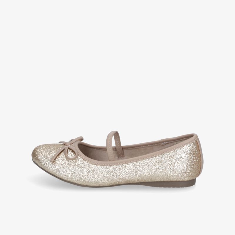 Eleganter glitzernder Ballerina mit Schleife, bequem, flach und flexibel für modischen Tragekomfort