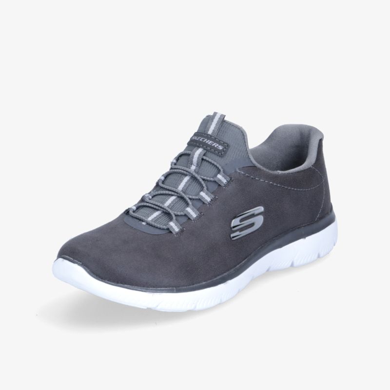 Moderner grauer Sneaker mit weißer Sohle für Komfort und Stil. Ideal für Alltag und Sport.