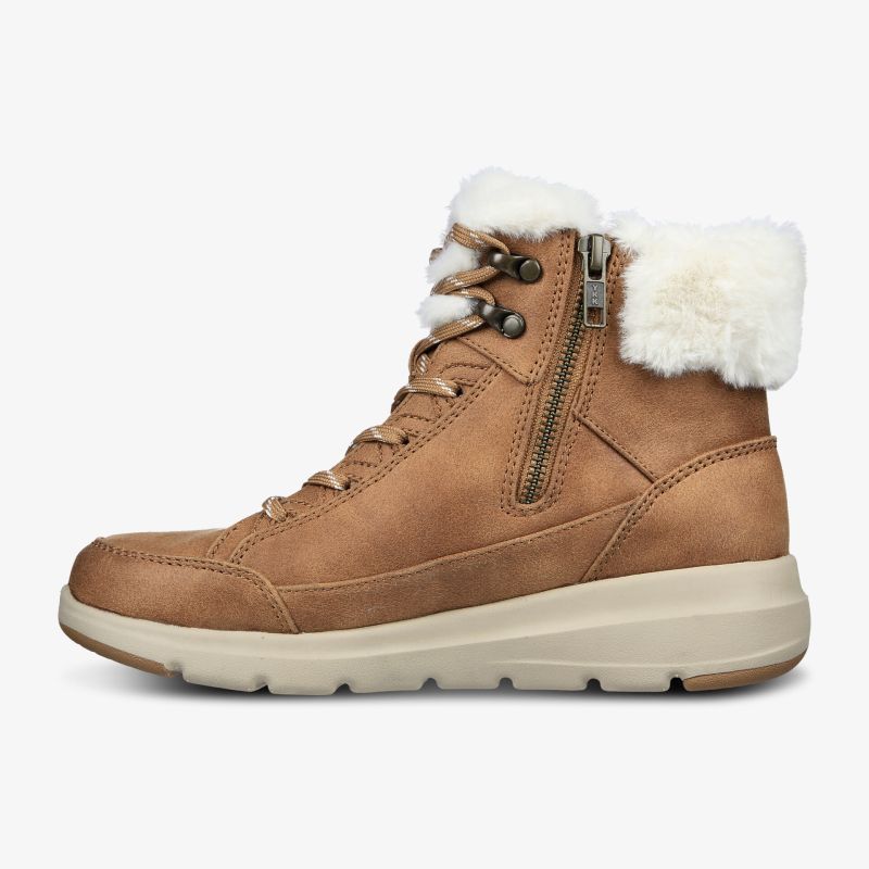 Stylischer Winterstiefel mit warmem Futter und seitlichem Reißverschluss für Komfort und Halt.