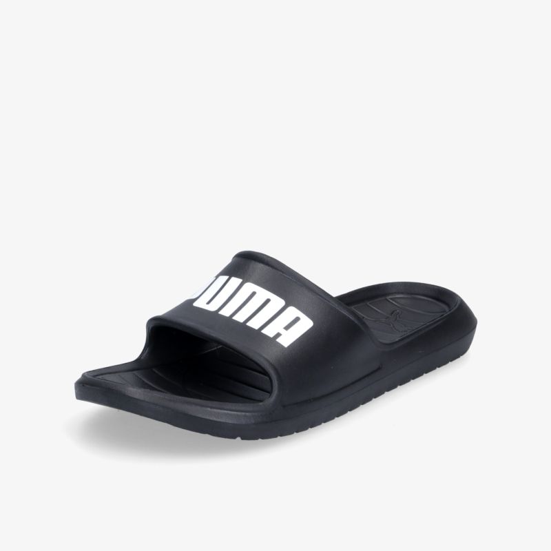 Stylische schwarze Sandale mit Logo, bequem und ideal für den täglichen Gebrauch.