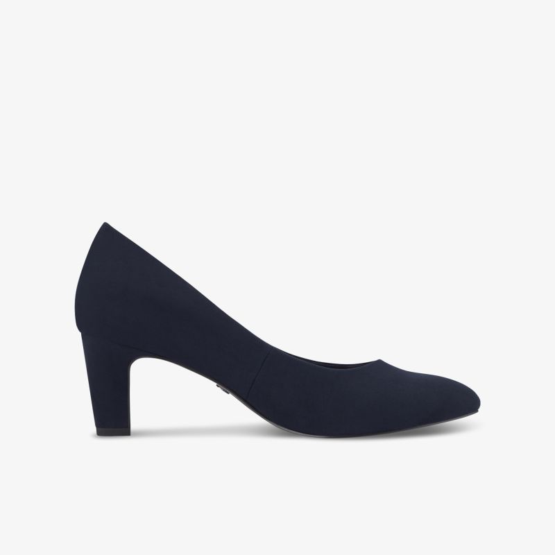 Eleganter schwarzer Pumps mit mittelhohem Absatz und zeitlosem Design, ideal für vielseitige Anlässe und hohen Tragekomfort
