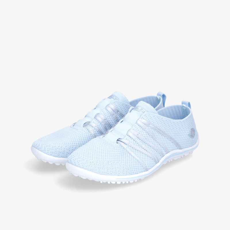 Leichte blaue Sneaker mit atmungsaktivem Material und flexibler, rutschfester Sohle. Ideal für Alltag und Sport.