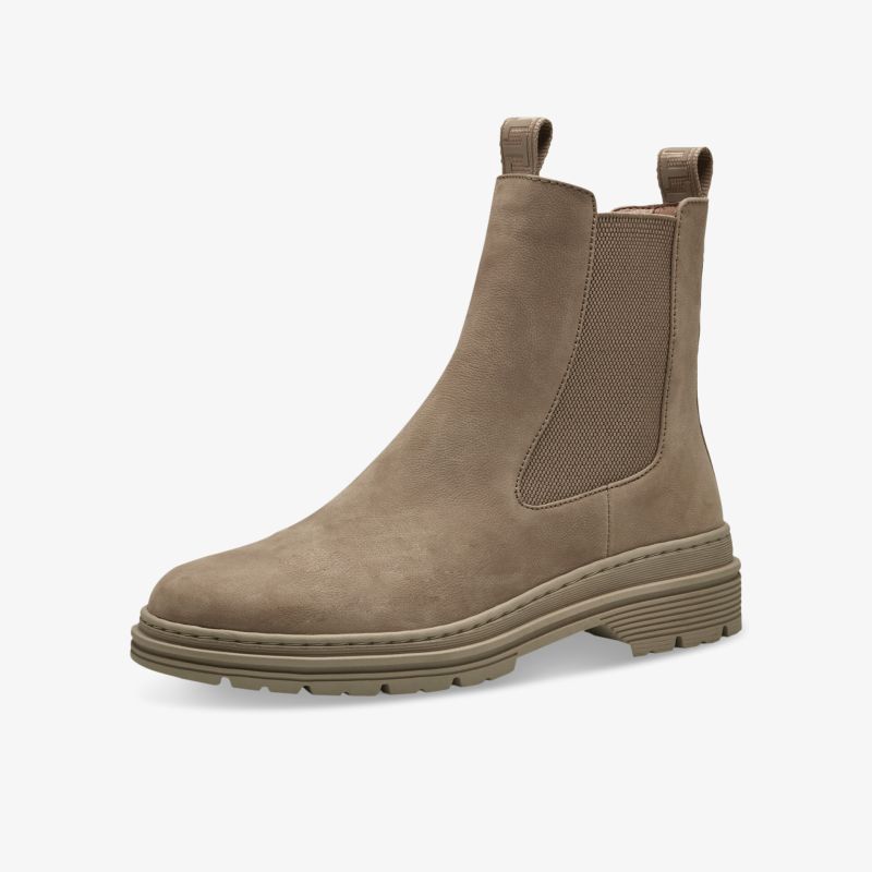 Elegante Stiefelette mit elastischen Einsätzen und rutschfester Sohle für maximalen Komfort und Stil.
