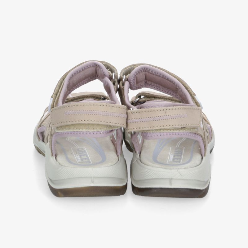 Rückansicht von bequemen Sandalen mit verstellbaren Riemen und gepolstertem Fersenbereich für optimalen Komfort