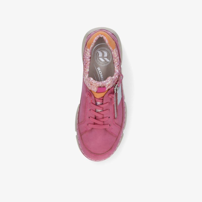 Komfortabler Schuh mit robuster Schnürung und gepolstertem Kragen in trendiger Farbe, Draufsicht