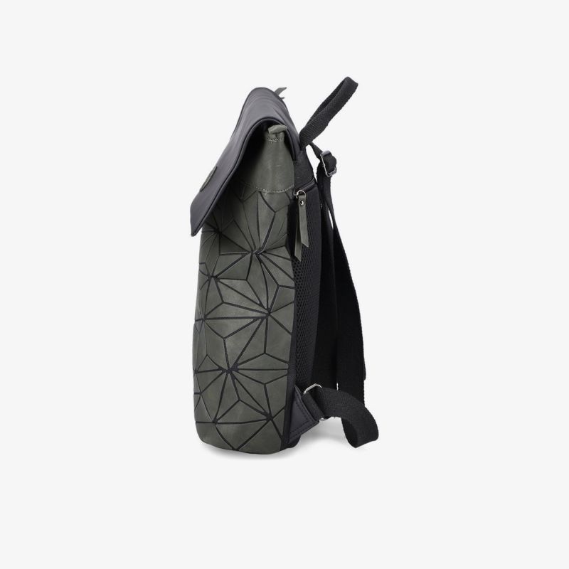 Stylish geometric backpack with adjustable straps and modern design, perfect for everyday use.