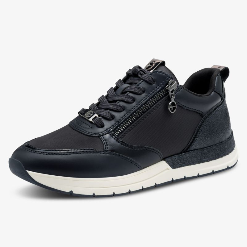Moderner sportlicher Sneaker mit Reißverschluss und Schnürung, komfortable Passform und flexible Laufsohle