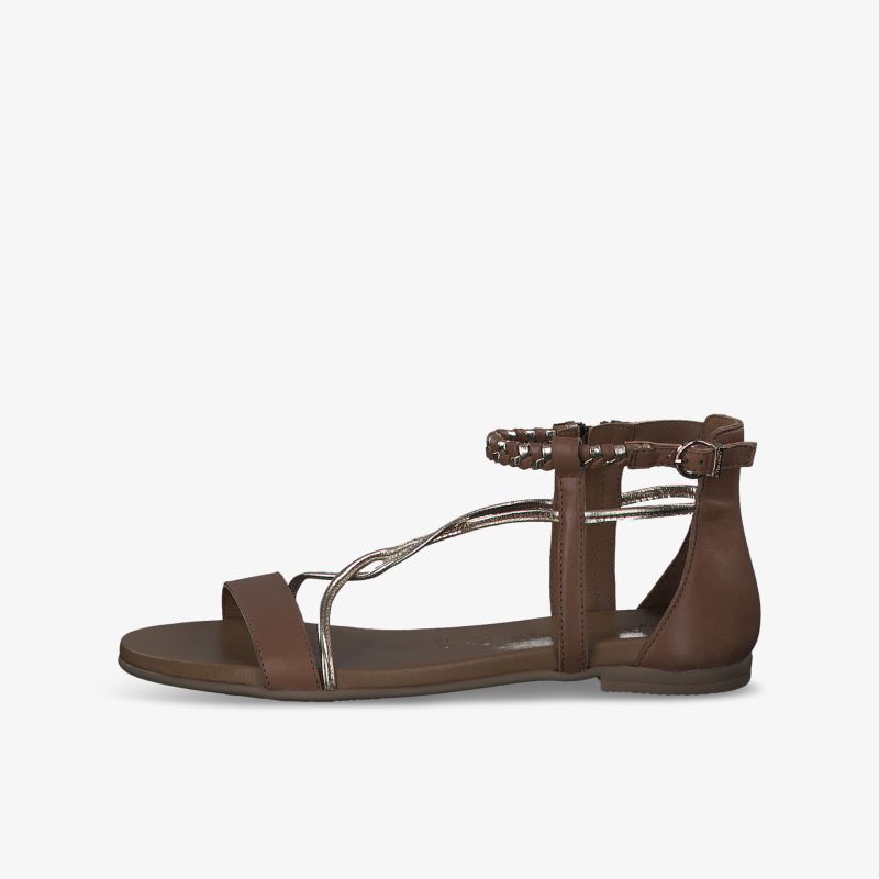 Elegante braune Sandale mit Riemchen für besonderen Komfort und modischen Stil.