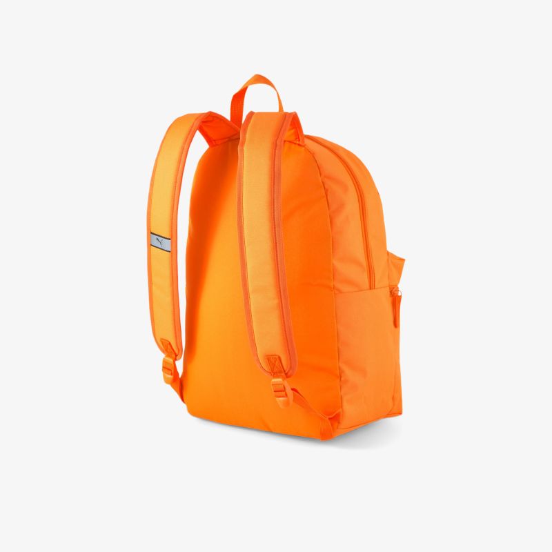 Stylischer orangefarbener Rucksack mit geräumigem Innenraum und komfortablen, gepolsterten Trägern für besten Tragekomfort.