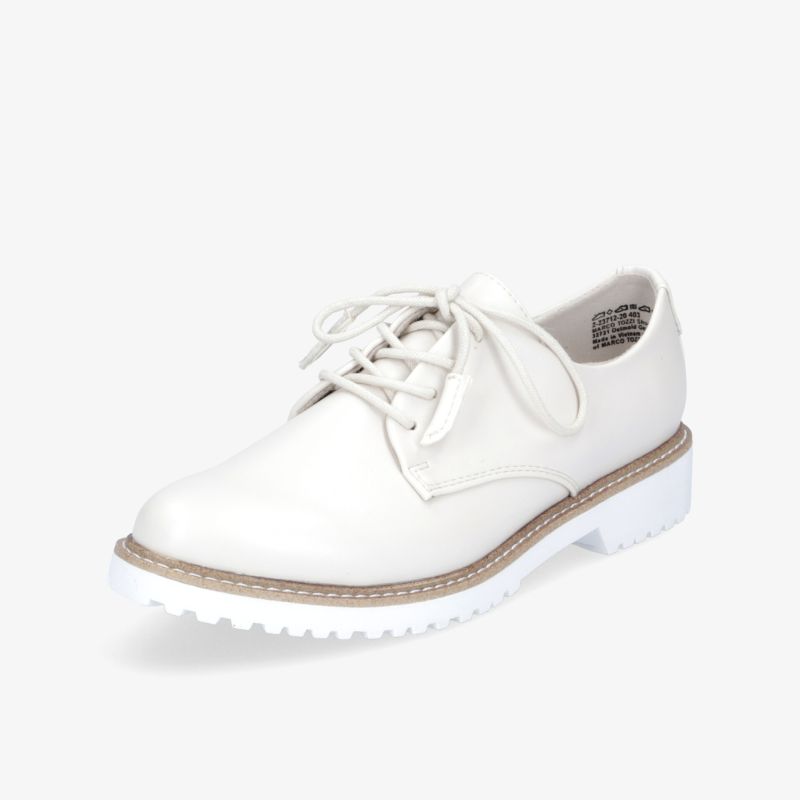 Klassische weiße Schnürschuhe mit rutschfester Sohle und elegantem Design für vielseitige Outfits.