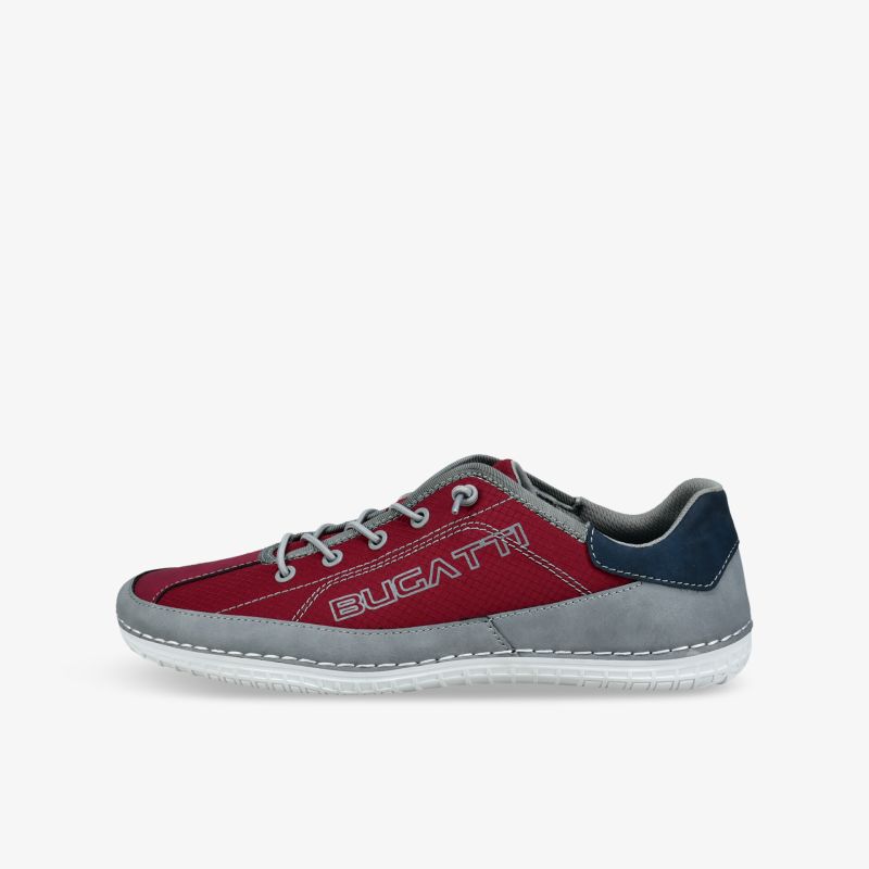 Roter sportlicher Sneaker mit leichter, bequemer Sohle und stabiler Schnürung für vielseitigen Alltag
