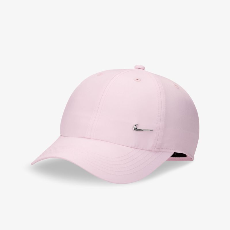 Rosa Basecap mit gebogenem Schirm und stilvollem Logo, ideal für sportlichen und modischen Look.