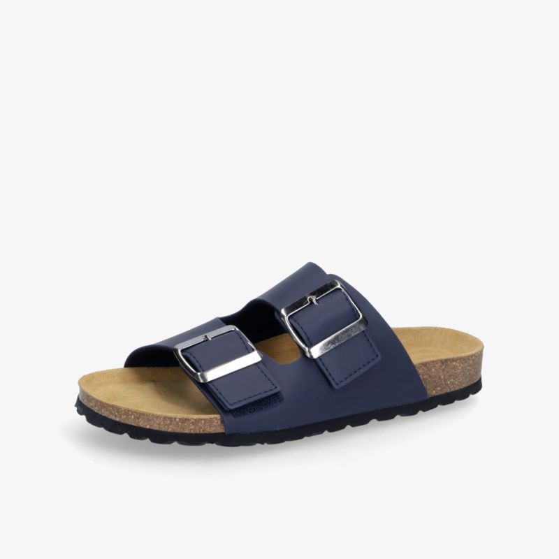 Sandale mit zwei verstellbaren Metallschnallen, weichem Fußbett und rutschfester Sohle für hohen Tragekomfort