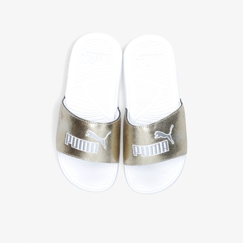 Weiß-metallic Puma Badelatschen mit Komfortdesign, leicht und bequem für den sportlichen Alltag