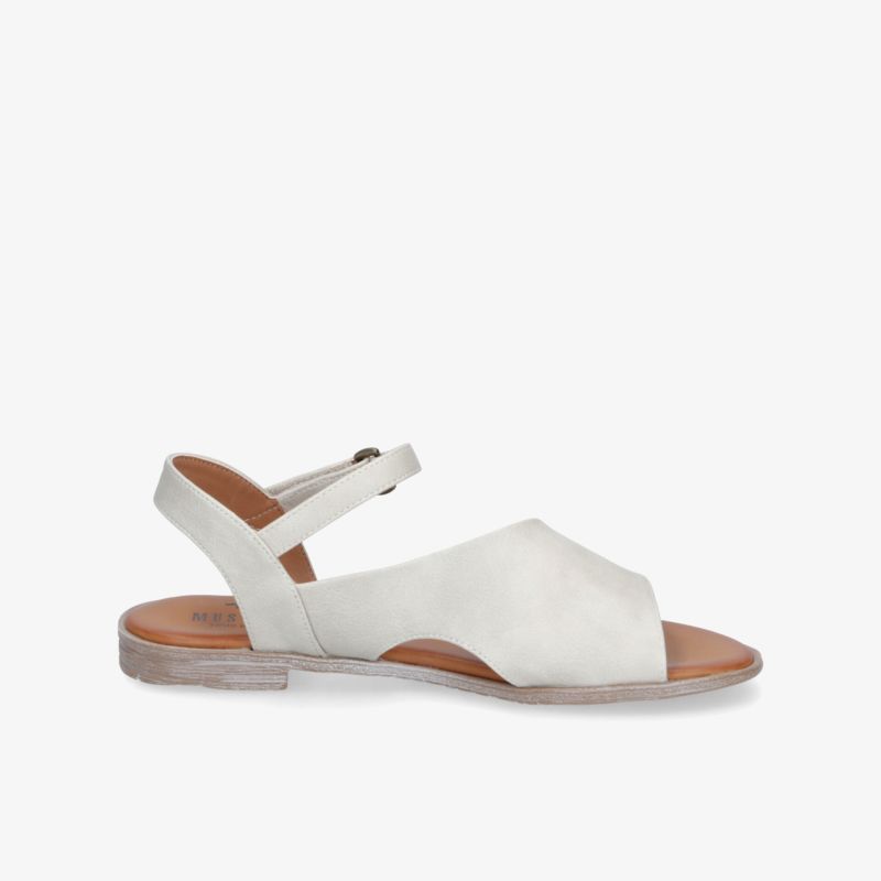 Weiße, leichte Sandale mit offenem Design und verstellbarem Riemen für bequemen Halt und eleganten Komfort