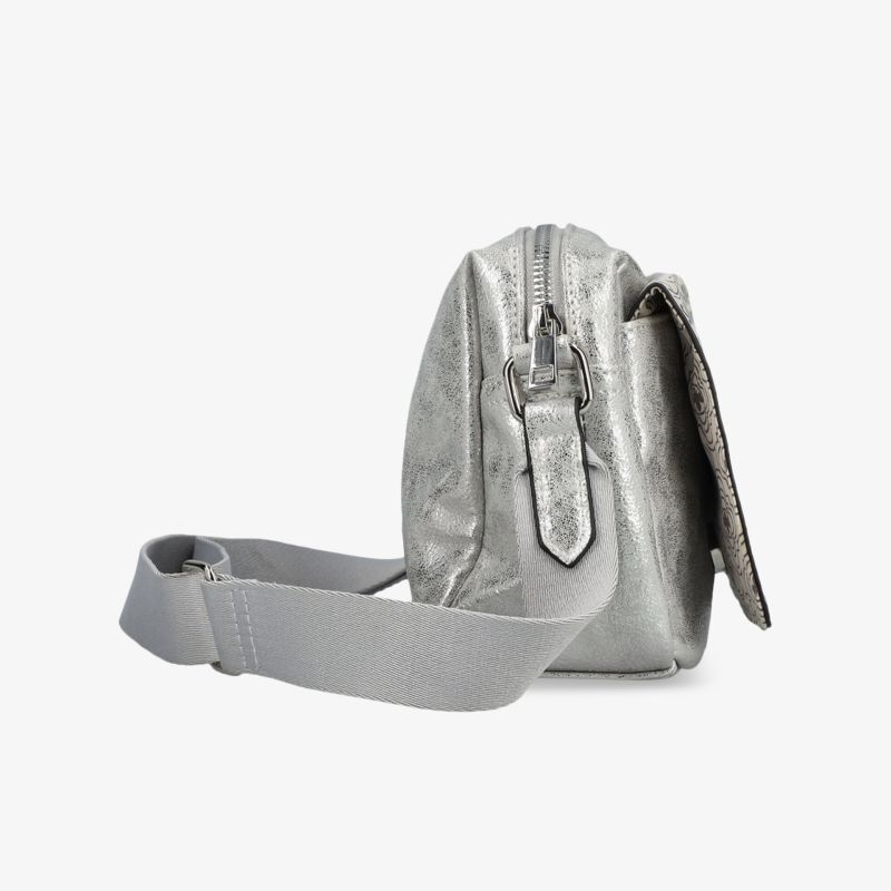 Graue Tasche mit verstellbarem Schultergurt, robustem Material und praktischem Design, perfekt für den Alltag