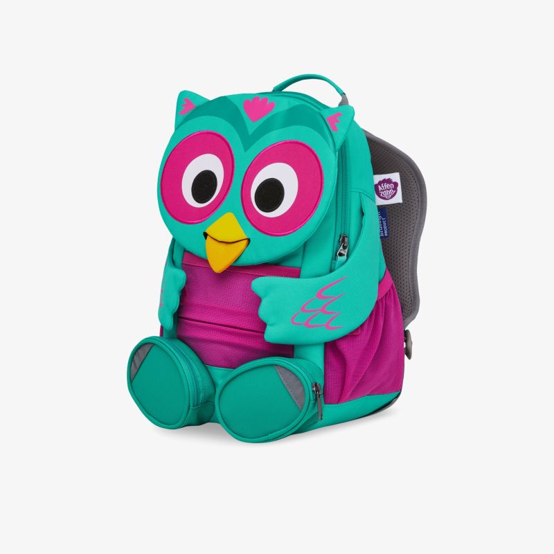 Farbenfroher Kinderrucksack mit lustigem Eulenmotiv, ideal für Schule und Freizeit