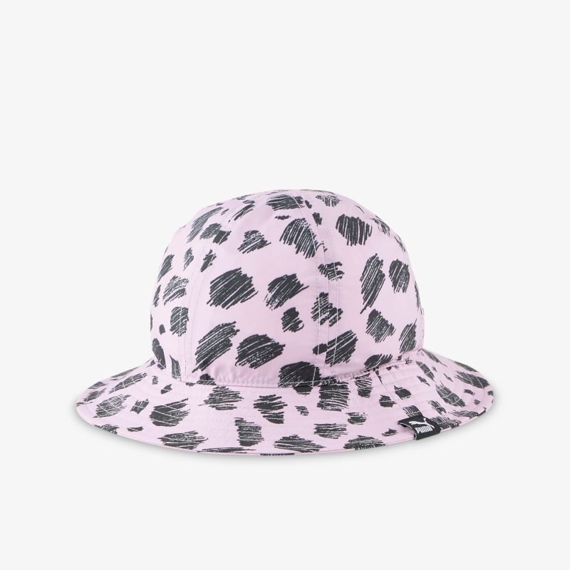 Stilvoller, gepunkteter Sommerhut in Rosa und Schwarz für modischen Sonnenschutz.