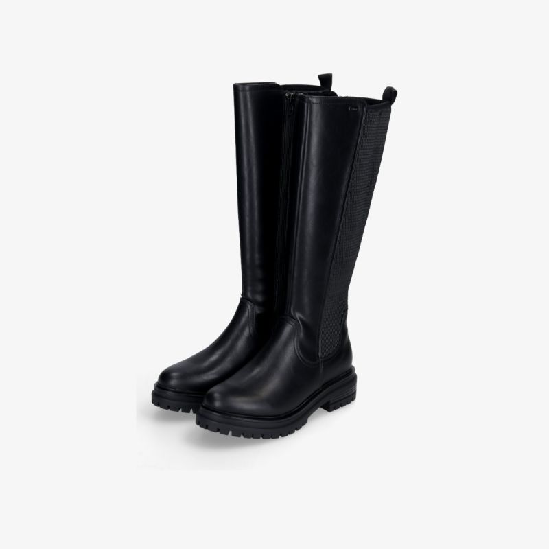 Elegante schwarze Stiefel mit komfortabler Passform und robuster Sohle. Perfekt für jeden Anlass.