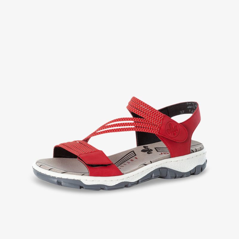 Bequeme rote Sandale mit rutschfester Sohle und stilvollem Design für den täglichen Einsatz.