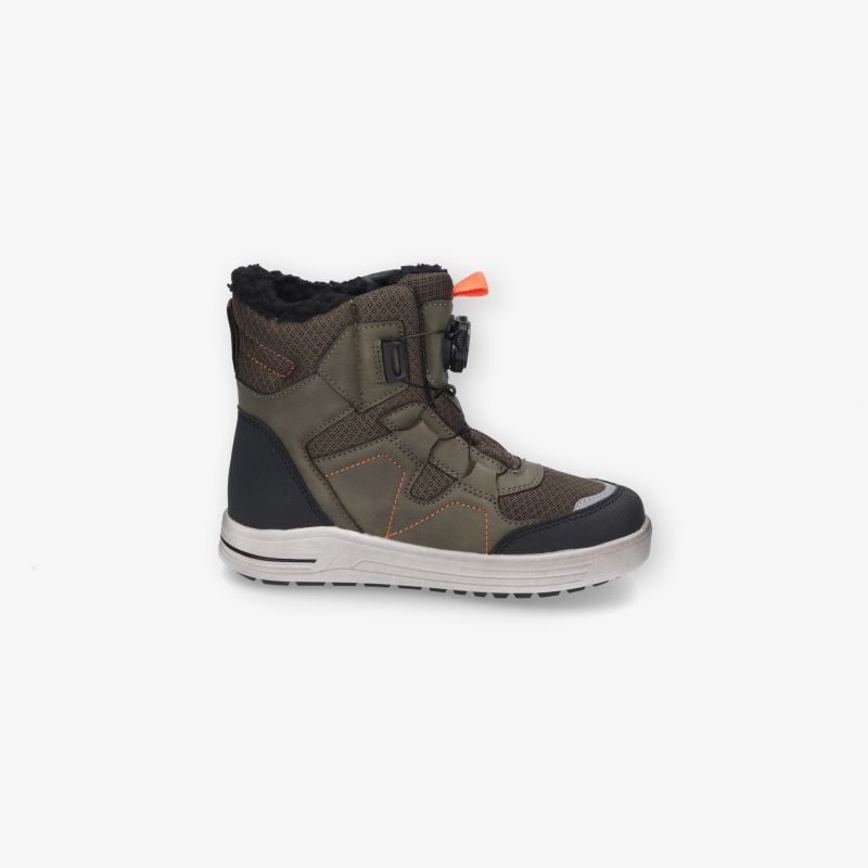 Warmer und wasserabweisender Outdoor-Winterstiefel mit robustem Design und rutschfester Sohle seitlich