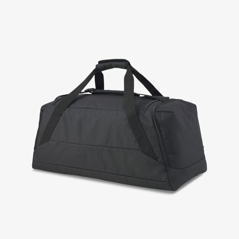 Robuste schwarze Reisetasche mit großer Kapazität, ideal für Reisen und Sport, komfortabel zu tragen.