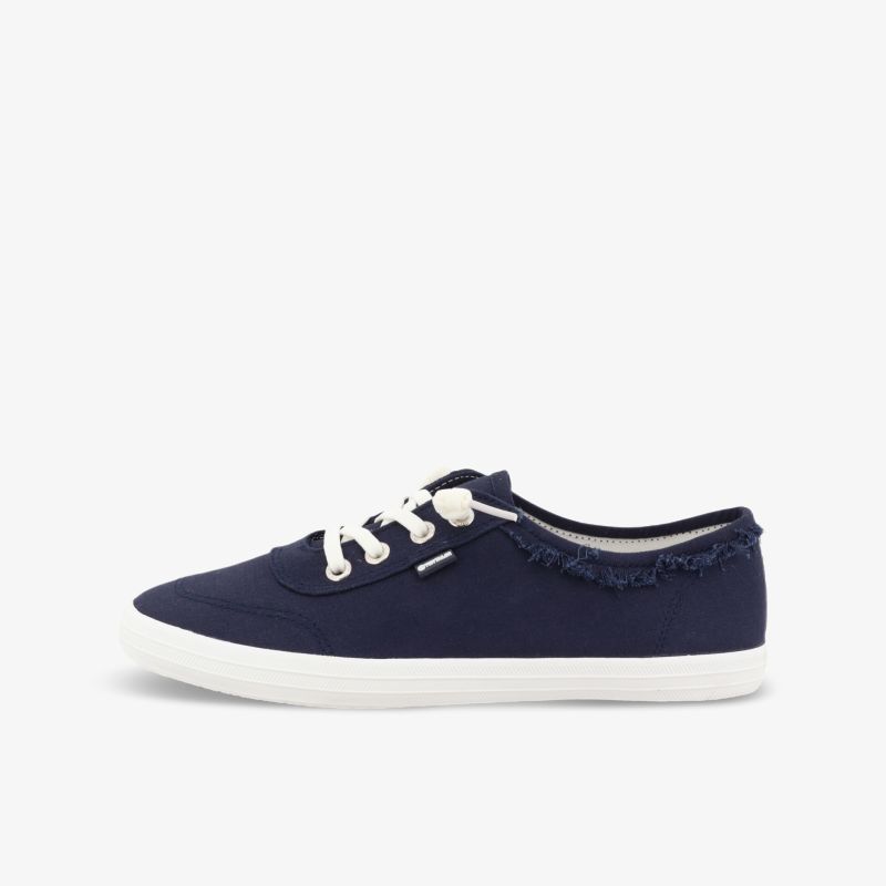 Bequemer dunkelblauer Schnürschuh mit weißen Akzenten, perfekt für Freizeit und stilvolle Outfits.