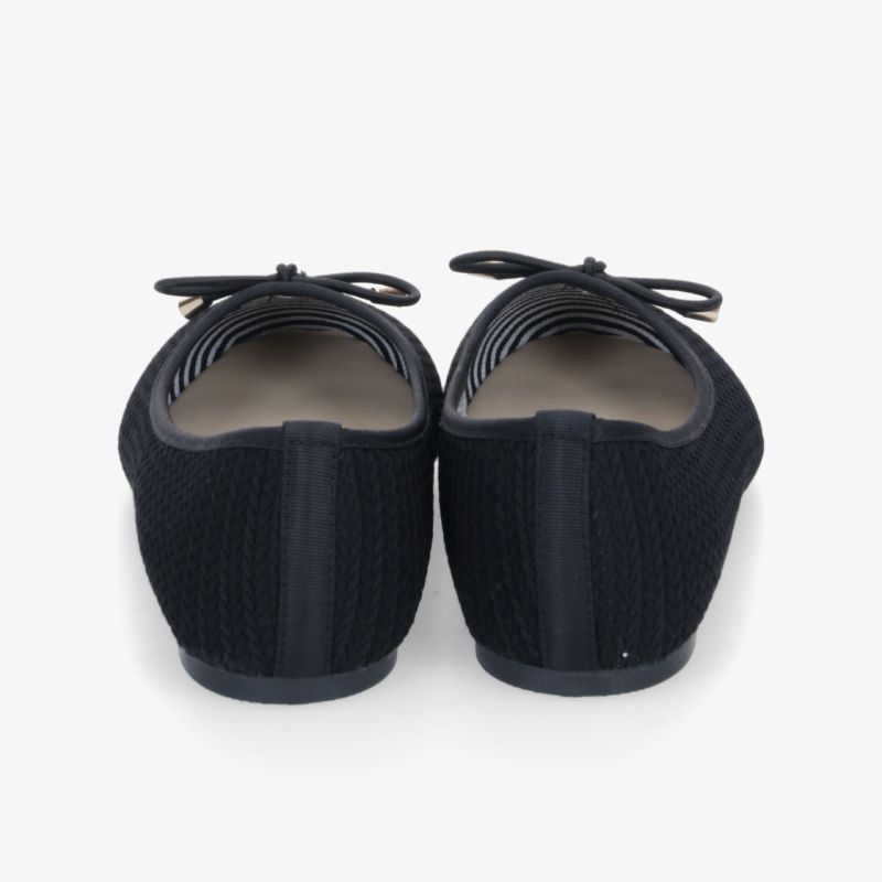 Schwarze Ballerinas mit bequemer Passform und dekorativer Schleife, flexible Sohlen und gepolsterter Innensohle
