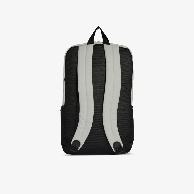 Rucksack Rückseite mit gepolsterten, verstellbaren Schultergurten und praktischer Trageschlaufe, schwarz-grau