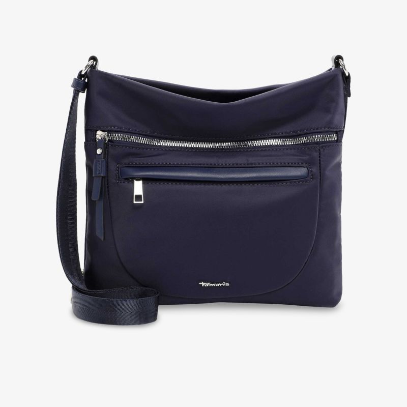 Elegante navy Schultertasche mit Reißverschluss, praktische Fächer und verstellbarem Schulterriemen für vielseitigen Komfort