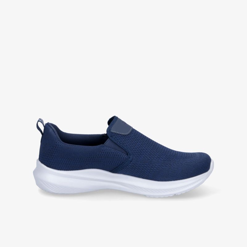 Leichter, atmungsaktiver Slipper in Blau mit flexibler, rutschfester weißer Sohle für hohen Komfort