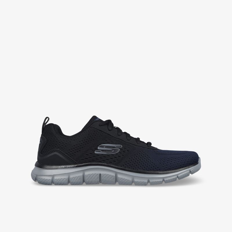 Stilvoller schwarzer Sportschuh mit bequemer Dämpfung und rutschfester Sohle für optimalen Komfort.