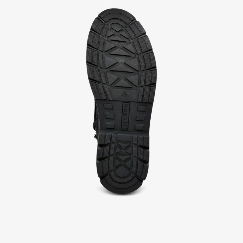 Robuste schwarze Schuhsohle mit tiefem rutschfestem Profil für sicheren Halt und langlebige Nutzung