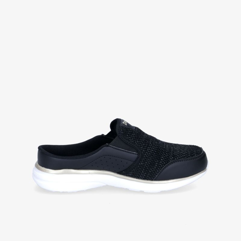 Bequemer schwarzer Slipper mit elegantem Design und rutschfester Sohle für hohen Tragekomfort