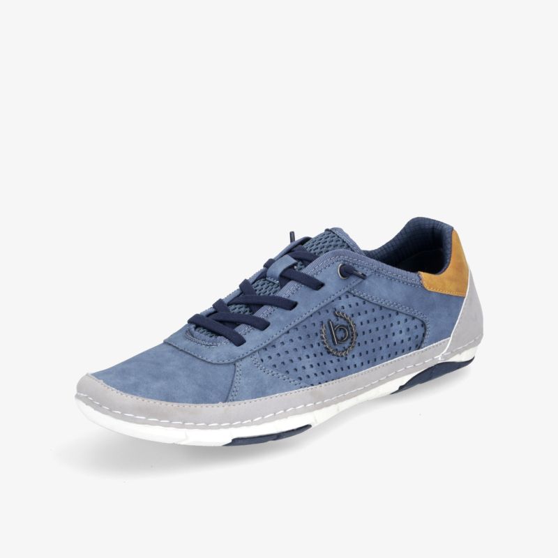 Moderner blauer Sneaker mit perforiertem Design und komfortabler Passform für stilvolle Freizeitaktivitäten.