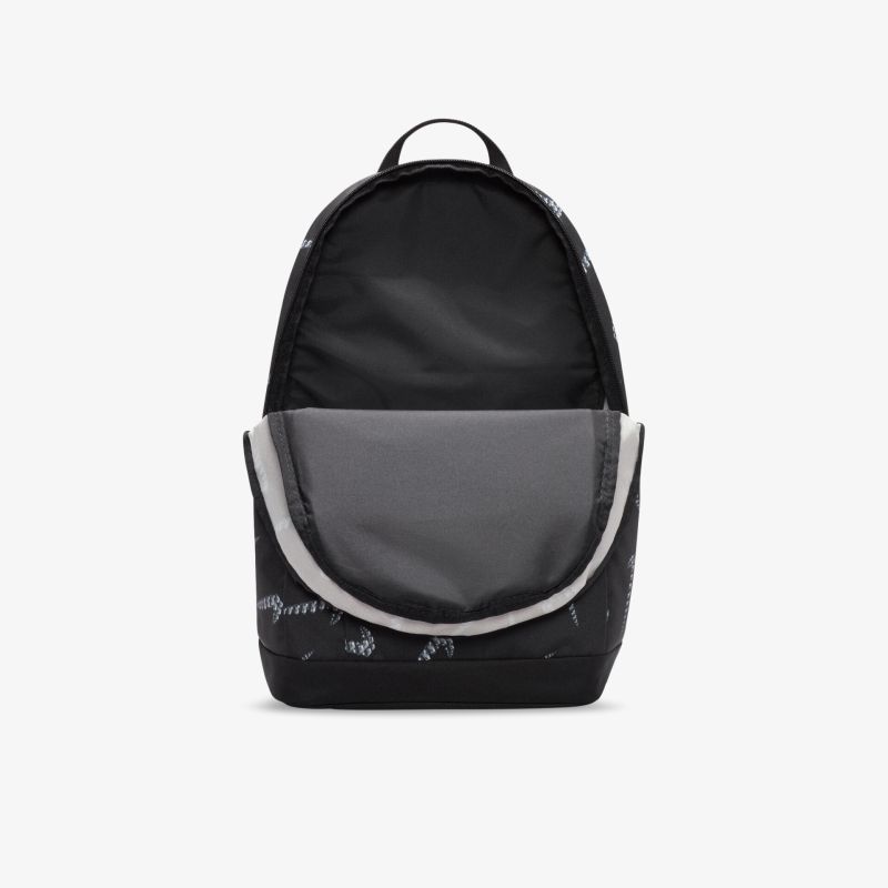 Moderner schwarzer Rucksack mit grauem, geräumigem Frontfach für praktischen Transport